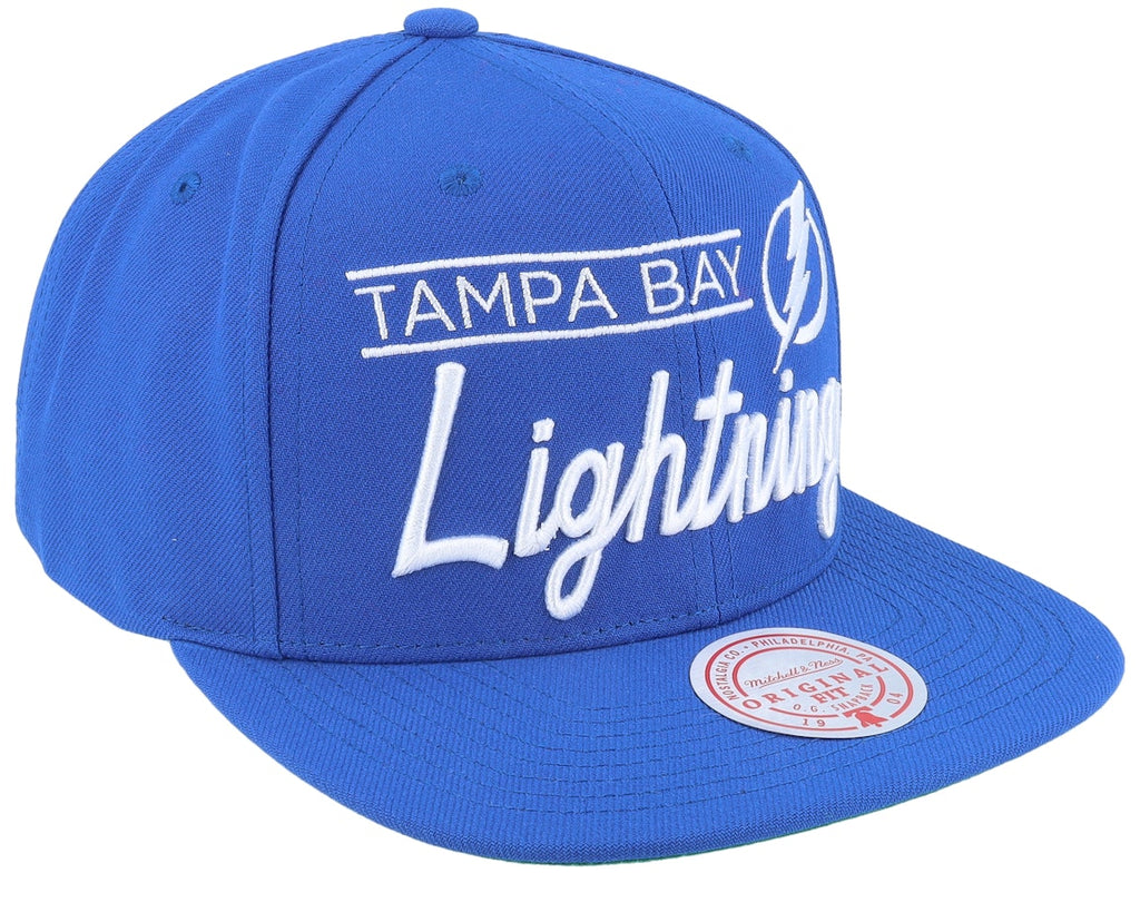 Tampa Bay Lightning Mitchell & Ness Script Logo Snapback Hat