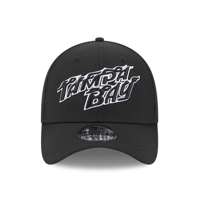 Tampa Bay Rays City Connect Flames New Era 39Thirty Black Hat