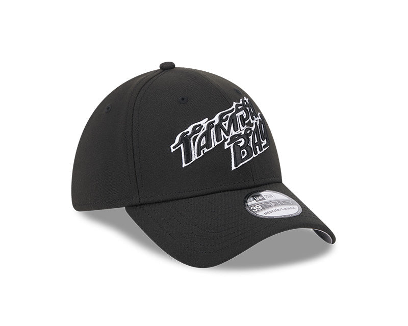 Tampa Bay Rays City Connect Flames New Era 39Thirty Black Hat