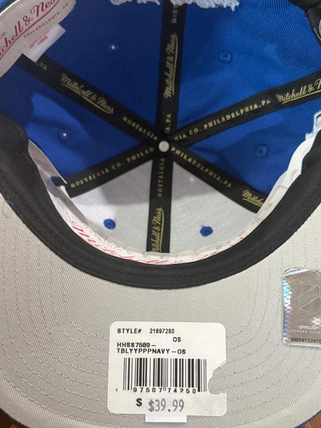 Tampa Bay Lightning 20YR Patch Mitchell & Ness Snapback Hat