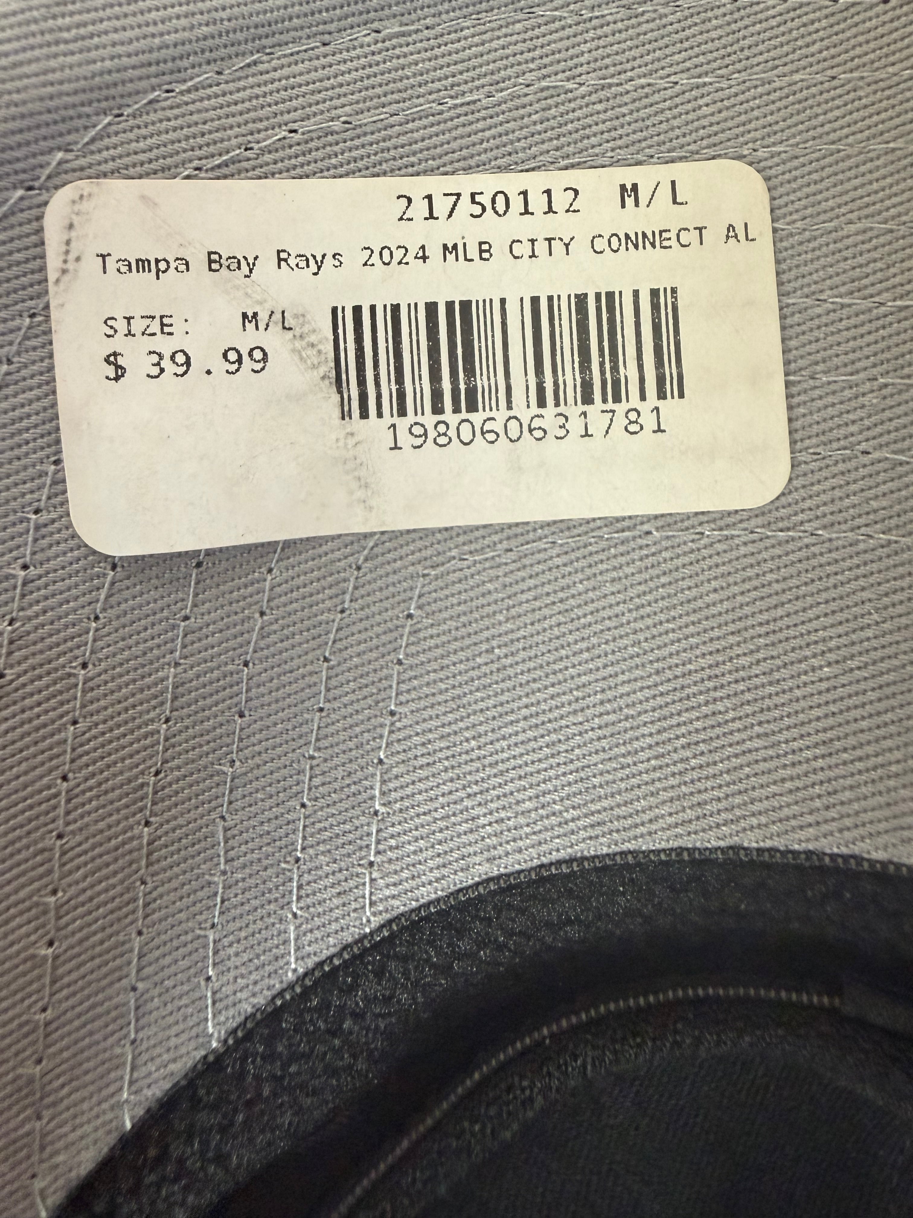 Tampa Bay Rays New Era 39Thirty Flex Hat City Connect Blackout