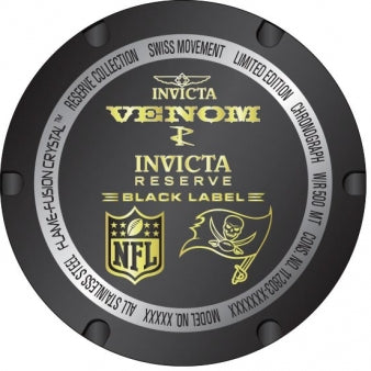 Rare Tampa Bay Buccaneers Invicta #36181 Black Label Watch