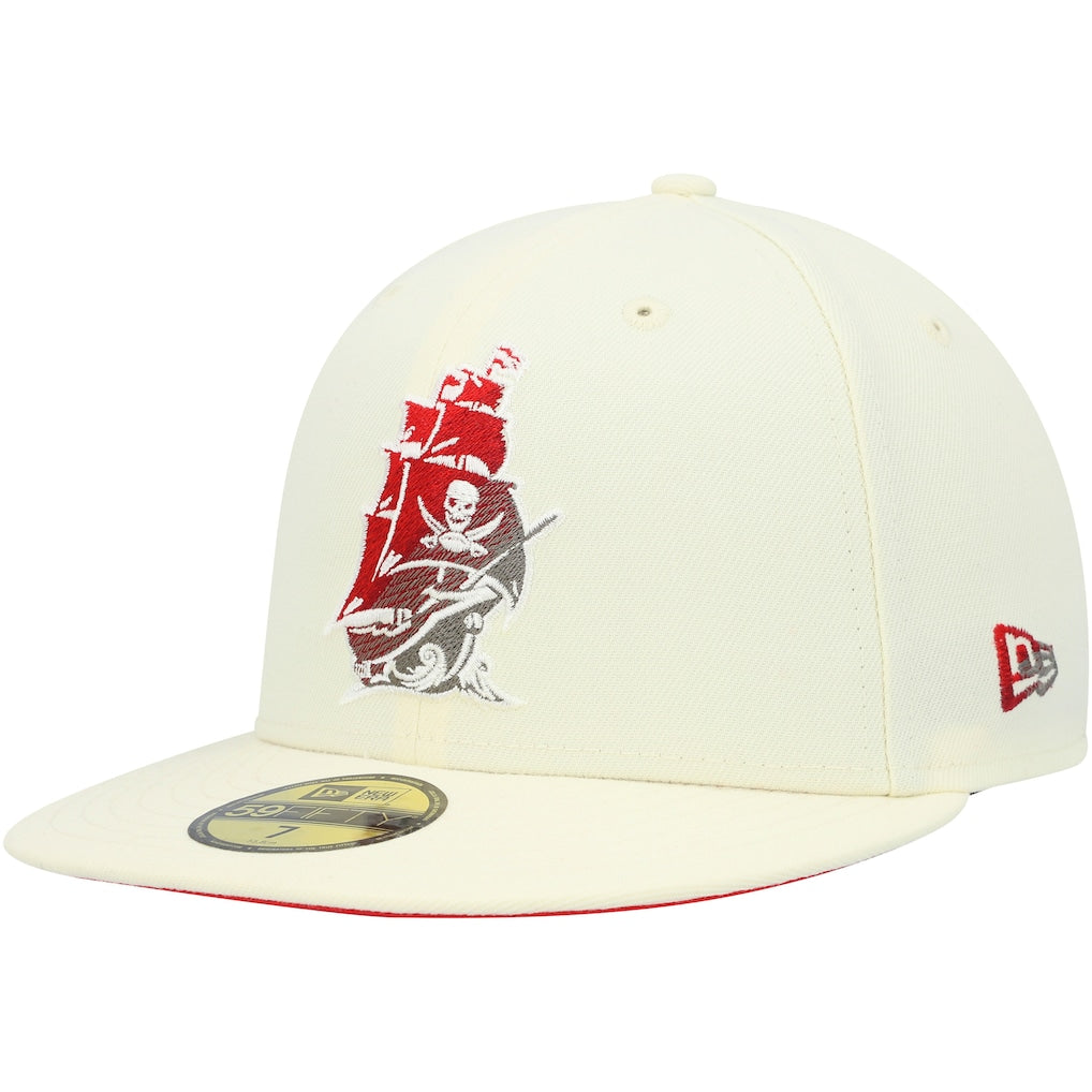 New Era 59Fifty Cream Pirate Logo Fitted Hat