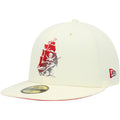 New Era 59Fifty Cream Pirate Logo Fitted Hat