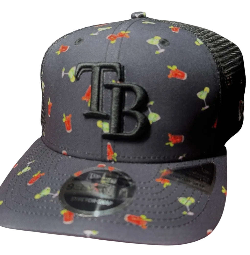 Tampa Bay Rays Day Drinkin' New Era 9Seventy Stretch Snap Black  Mesh Back Hat