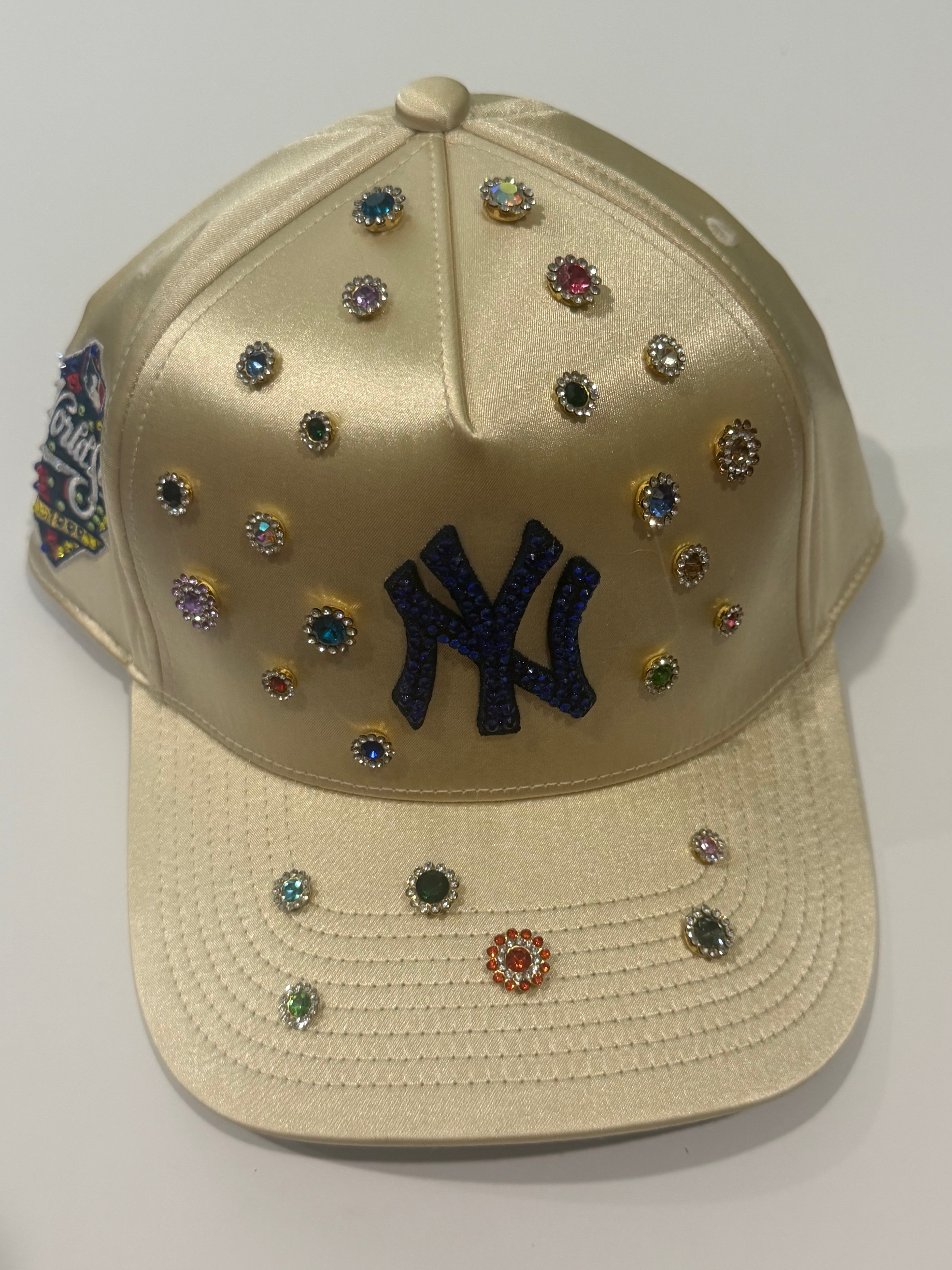 New York Yankees Custom Crystal Satin Hat
