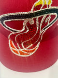 Miami Heat Mitchell & Ness Custom Crystal Jumbo Logo Snapback Hat