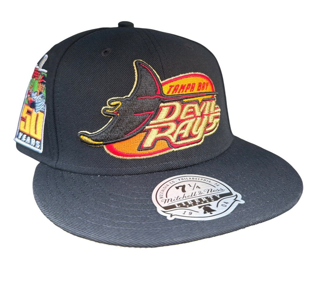 Tampa Bay Rays Mitchell & Ness x Topps Baseball 50Yr Fitted Hat
