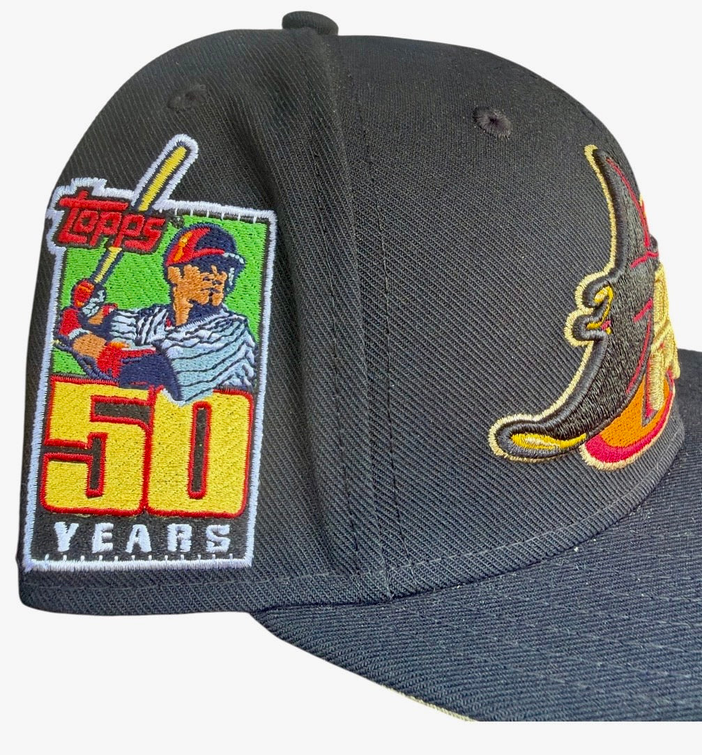 Tampa Bay Rays Mitchell & Ness x Topps Baseball 50Yr Fitted Hat