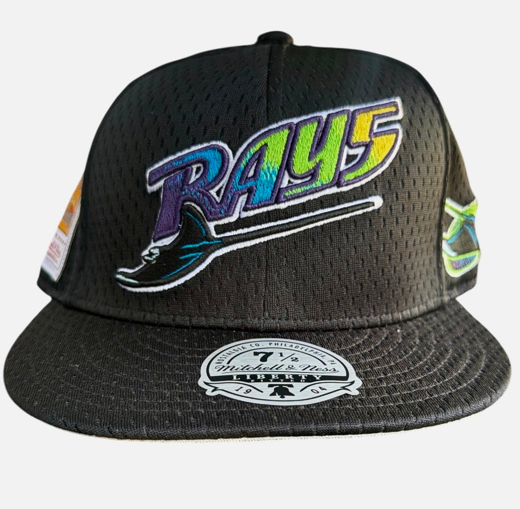 Tampa Bay Rays Mitchell & Ness Mesh Cooperstown Collection Fitted Hat