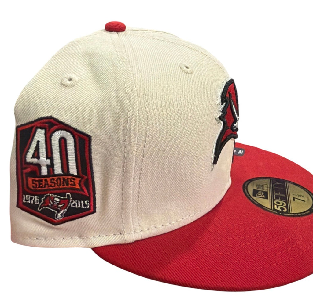 Tampa Bay Buccaneers 59Fifty 40 Seasons Cream Fitted Hat  7 1/2