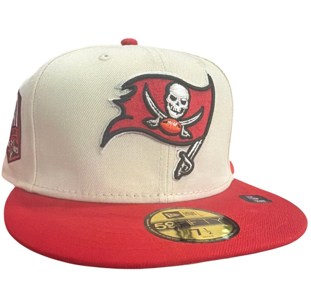 Tampa Bay Buccaneers 59Fifty 40 Seasons Cream Fitted Hat  7 1/2