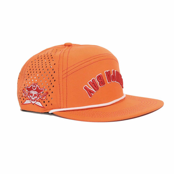 Tampa Bay Upside Down Triple Logo Split Panel Performance Snapback Hat