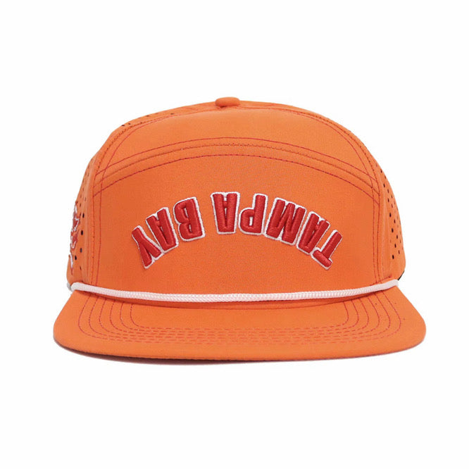 Tampa Bay Upside Down Triple Logo Split Panel Performance Snapback Hat
