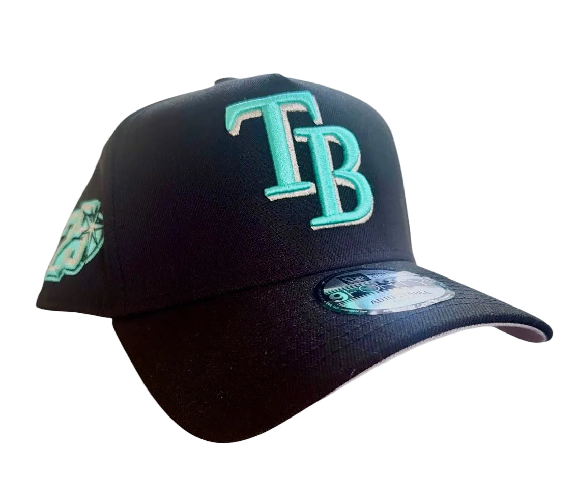 Tampa Bay Rays Aqua 25yr Sidepatch New Era 9Forty A-Frame Snapback Hat