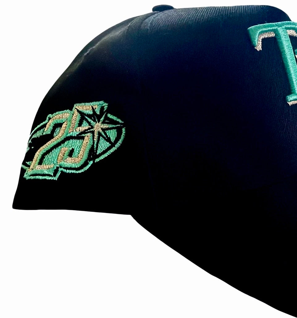 Tampa Bay Rays Aqua 25yr Sidepatch New Era 9Forty A-Frame Snapback Hat