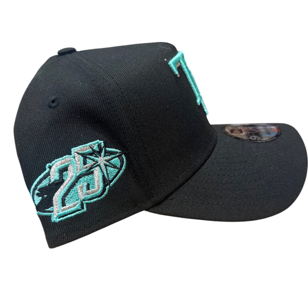 Tampa Bay Rays Aqua 25yr Sidepatch New Era 9Forty A-Frame Snapback Hat