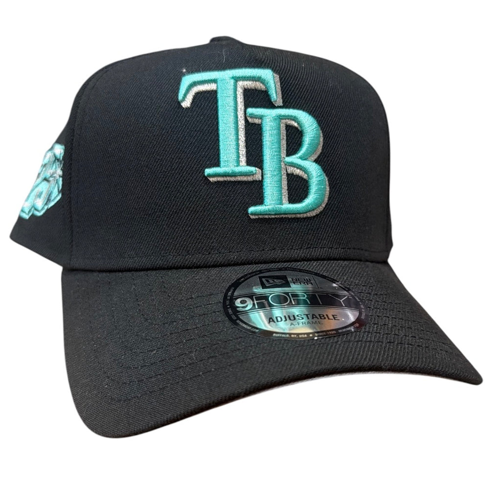 Tampa Bay Rays Aqua 25yr Sidepatch New Era 9Forty A-Frame Snapback Hat