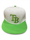 Tampa Bay Rays SGA White & Green Snapback Hat BY Melonwear