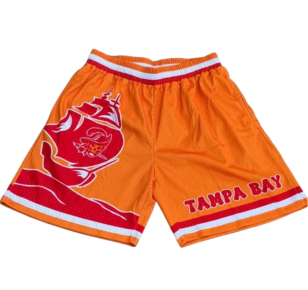 Tampa Bay Custom Mesh Creamsicle Retro Buccaneers Themed Mens Shorts