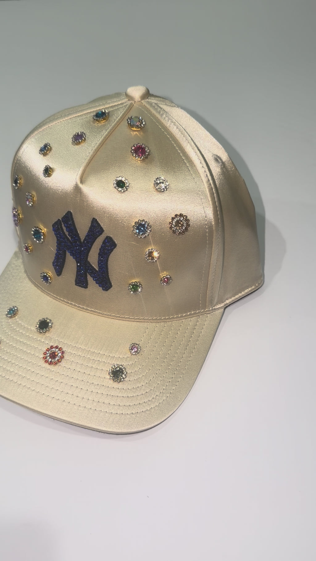 New York Yankees Custom Crystal Satin Hat